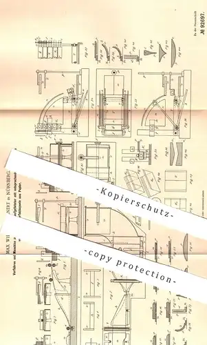 original Patent - Max Wilhelm Lehnert , Nürnberg , 1895 , Herst. von Pulverfalzkapseln aus Papier | Papierfabrik !!