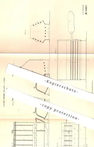 original Patent - Lucien Pierre Mallée , Paris , 1880 , Bratrost | Rost zum Braten | Herd , Kochherd , Backofen , Ofen