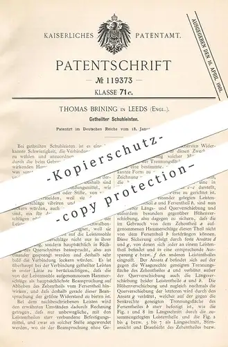 original Patent - Thomas Brining , Leeds , England , 1900 , Geteilter Schuhleisten | Schuhe , Schuster , Schuhwerk !!!