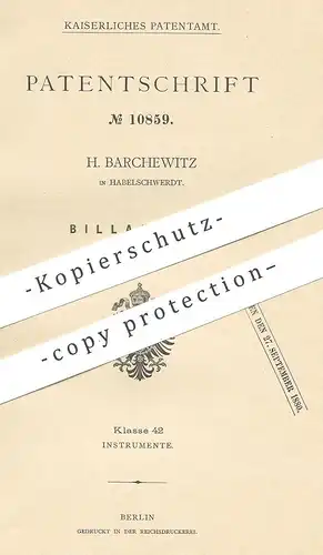 original Patent - H. Barchewitz , Habelschwerdt 1880 , Billarduhr | Billard - Uhr | Stoppuhr | Uhrmacher , Sport , Spiel