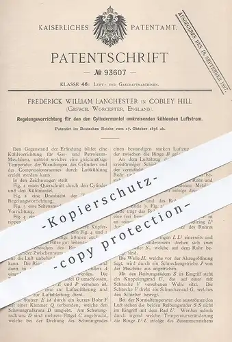 original Patent - Frederick William Lanchester , Cobley Hill , Worcester , England , 1896 , Motor - Kühlung | Gasmotor