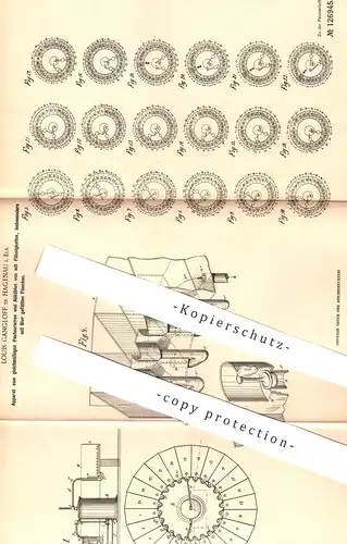 original Patent - Louis Gangloff , Hagenau / Elsass , 1899 , Pasteurisieren und Abkühlen von Bier - Flaschen | Brauerei