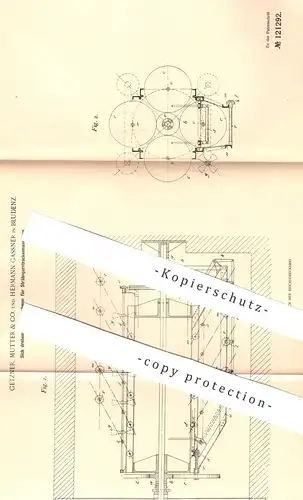 original Patent - Getzner , Mutter & Co. , Hermann Gassner , Bludenz , 1900 , Spannrahmen für Strähngarntrockenmaschine