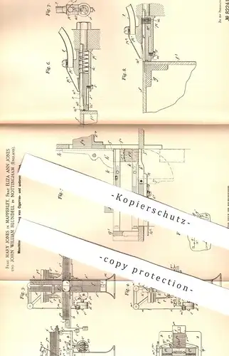 original Patent - Mary Jones , Mapperley | Eliza Ann Jones | John W. Blundell , Nottingham England , Zigarren - Kiste