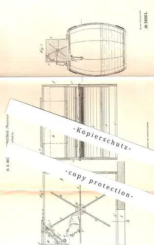 original Patent - H. B. Becks , Horstmar / Westfalen , 1886 , Tierfalle | Falle für Tiere | Jäger , Jagd !!!