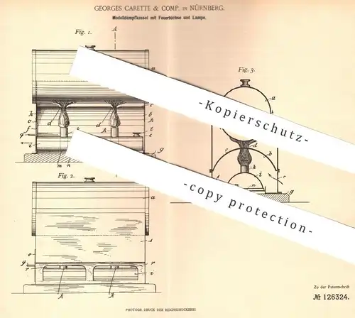 original Patent - Georges Carette & Comp. , Nürnberg , 1900 , Modelldampfkessel | Modellbau | Eisenbahn | Dampfkessel