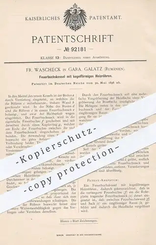 original Patent - Fr. Waschek , Gara , Galatz , Rumänien  1896 , Feuerbuchskessel | Dampfkessel , Kessel , Dampfmaschine