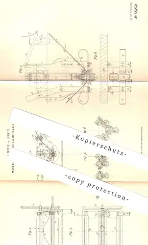 original Patent - F. Witte , Berlin , 1891 , Waschmaschine mit oszillierenden Walzen | Waschmaschinen | Wäsche waschen !