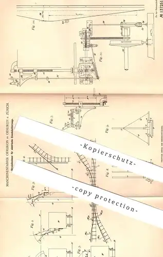 original Patent - Maschinenfabrik Oerlikon / Zürich | 1901 , Stromabnehmer für elektrische Eisenbahnen | Eisenbahn Strom
