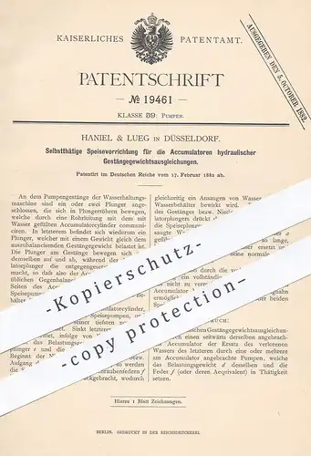 original Patent - Haniel & Lueg , Düsseldorf , 1882 , Akkumulator hydraulischer Gestängegewichtsausgleichung | Pumpe !!