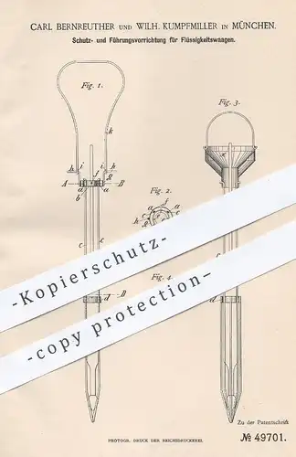 original Patent - Carl Bernreuther , Wilh. Kumpfmiller , München , 1889 , Schutz an Flüssigkeitswaage | Waage , Brauerei