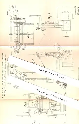 original Patent - Chn. Mansfeld , Alfred Sperling , Leipzig / Reudnitz , 1885 , Farbdruck f. Presse | Buchbinder , Druck