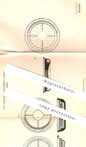 original Patent - Paul Krietsch , Berlin / Schöneberg  1884 , Untersatz für Bierglas | Zapfanlage , Bier , Glas , Gläser