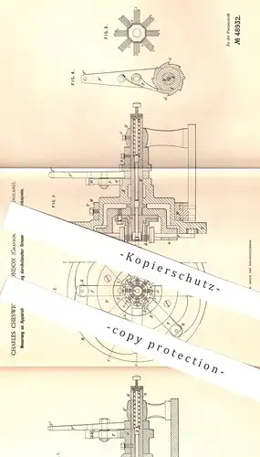 original Patent - Charles Cheswright , London , Middlesex England , 1889 , durchstanzte Ornamente für Flaschen - Kapsel