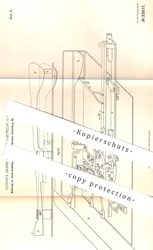 original Patent - Gustave Lirand , Ernest Gaupillat , Paris , Frankreich , 1885 , Signal mit Revolver für Eisenbahn !!