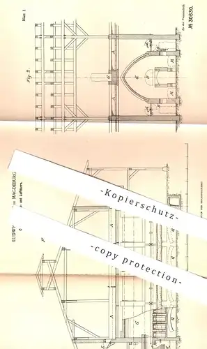 original Patent - Ludwig Hagen , Magdeburg , 1884 , Rauchdarre u. Luftdarre | Darre , Darren , Trocknung , Obst , Futter