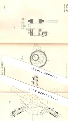 original Patent - J. R. Frikat , München , 1893 , Achsenregulator | Achse | Regulator , Motor , Motoren , Regulatoren !!