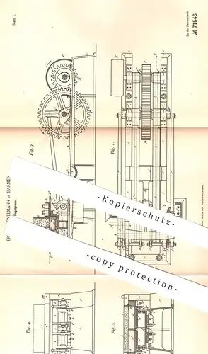 original Patent - Erwin Hövelmann , Barmen  1892 , Ziegelpresse | Ziegel - Presse | Pressen , Ziegelei , Tonziegel , Ton