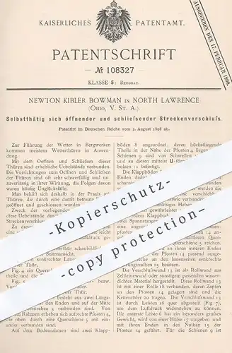 original Patent - Newton Kibler Bowman , North Lawrence , Ohio USA , 1898 , Streckenverschluss | Bergbau , Bergwerk !!