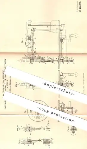 original Patent - Rosa Gutmann geb. Sternberg / James Gutmann / Ellen Horwitz , Berlin , 1897 , Hohlsaum - Nähmaschine !