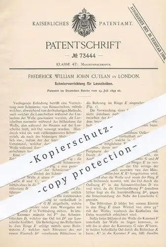 original Patent - Frederick William John Cutlan , London , 1893 , Schmieren von Riemscheiben | Maschinen - Öl | Motor !