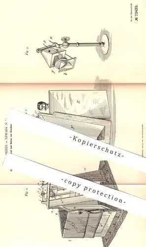 original Patent - Dr. G. Meeker , Newark , 1893 , Elektrischer Apparat zum Heilen von Krankheiten | Wärmelampe , Medizin