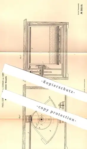 original Patent - Paul Lochmann , Leipzig / Gohlis 1886 , Musikwerk mit pendelnder Notenplatte | Musikinstrument , Musik