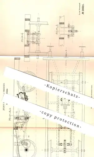 original Patent - Julius Seubich , Dresden , 1884 , Luftkompressionsbremse | Luftbremse , Bremse , Eisenbahn , Bremsen
