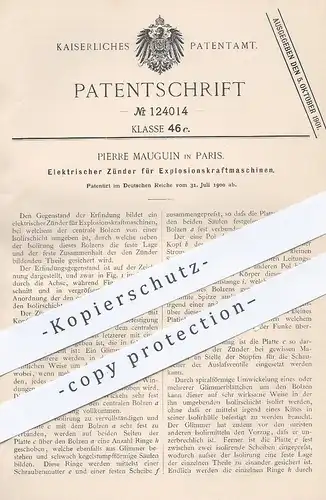 original Patent - Pierre Mauguin , Paris , 1900 , Elektrischer Zünder für Explosionskraftmaschine | Motor , Gasmotor !!