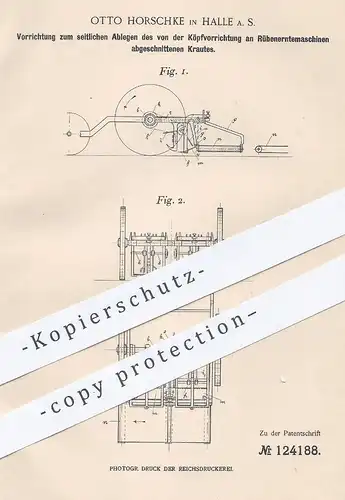 original Patent - Otto Horschke , Halle / Saale , 1900 , Rübenerntemaschine | Rüben - Erntemaschine | Landwirt !!