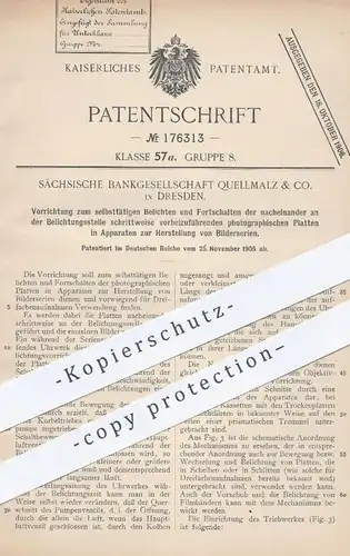 original Patent - Sächsische Bankgesellschaft Quellmalz & Co , Dresden , 1905 , selbsttätiges Belichten an Kamera | Foto