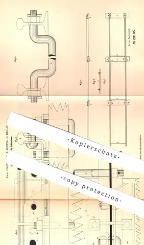 original Patent - Orenstein & Koppel , Berlin , 1884 , Stoßverbindung für Feldbahnen | Eisenbahnen , Schienen , Bahn !!!