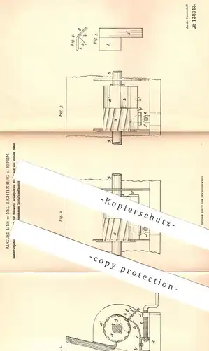 original Patent - August Lins , Berlin / Lichtenberg , 1902 , Schubradgehäuse | Schubsäerad , Gehäuse | Saat , Säen !!