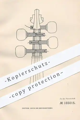 original Patent - Hubert Masson , Freiburg / Bayern , 1906 , Wirbel für Streichinstrumente | Saiten an Violine , Geige !