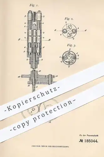 original Patent - Max Strauchenbruch , Berlin , 1906 , Abklopfen d. Kesselsteins aus Wasserröhren | Kessel , Dampfkessel