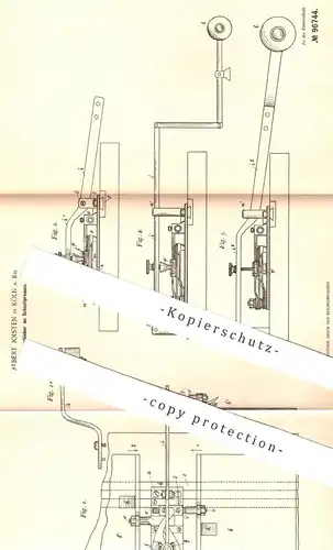 original Patent - Albert Joisten , Köln / Rhein , 1897 , Bogenschieber an Schnellpressen | Presse , Pressen , Druck !!!