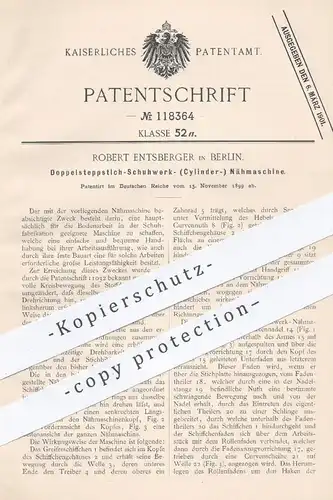 original Patent - Robert Entsberger , Berlin 1899 , Doppelstich - Schuhwerk - Zylinder - Nähmaschine | Schuster , Schuhe