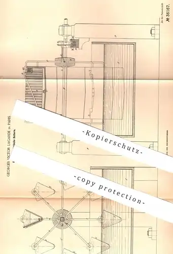 original Patent - Georges Victor Lagarde , Paris , 1885 , Rotierende elektrische Batterie | Batterien | Elektriker