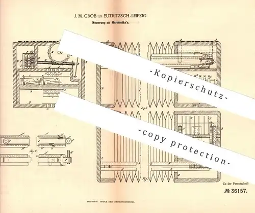 original Patent - J. M. Grob , Leipzig / Eutritzsch  1885 , Harmonika , Harmonikas | Musikinstrument , Musik , Akkordeon