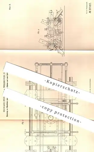 original Patent - Edouard Fitzhenry , Wellington , USA , 1885 , Bearbeiten von Haut , Häuten , Leder , Fell | Gerberei !