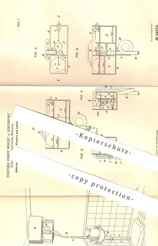 original Patent - Strethill Harry Wright , Southport , Lancaster , England , 1887 , Spülung für Pissoir , Latrine , WC !