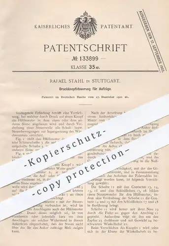 original Patent - Rafael Stahl , Stuttgart , 1901 , Druckknopf - Steuerung für Aufzüge | Aufzug , Fahrstuhl , Motor !!