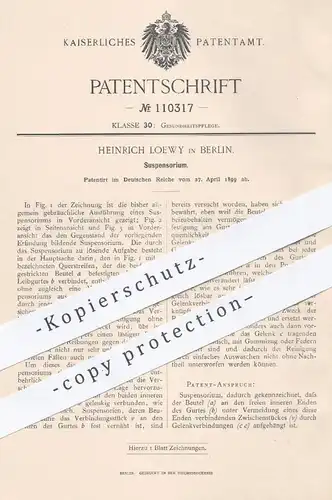 original Patent - Heinrich Loewy , Berlin , 1899 , Suspensorium | Hodenschutz , Korsett für Männer , Schutz - Hose !!!