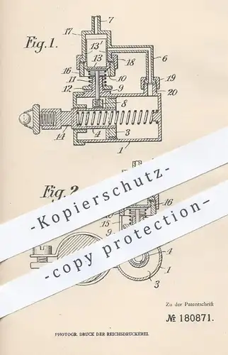 original Patent - Jenni Loebinger geb. Tursky , Berlin / Wilmersdorf , 1905 , Schaltung an Luftpumpen | Luft - Pumpe !!!