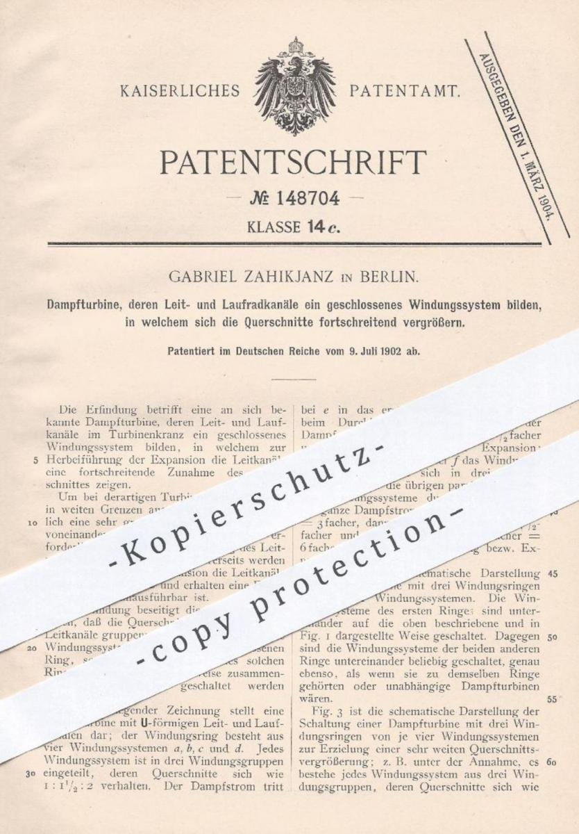 original Patent Jean Jacques Heilmann , Paris , Frankreich , 1898