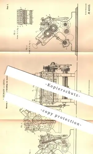 original Patent - A. Neumann , Leipzig , 1887 , Herstellung von massiven Perlen | Perle , Ton , Gestein , Walzen !!