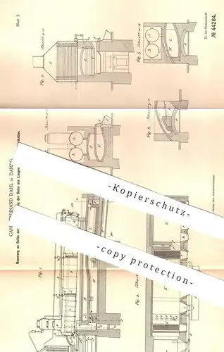 original Patent - Carl Ferdinand Dahl , Leipzig  1887 , Ofen zur Gewinnung der Salze aus Lauge bei Herst. von Zellstoff