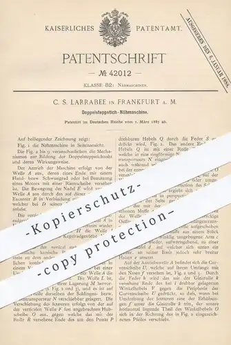 original Patent - C. S. Larrabee , Frankfurt , 1887 , Doppelsteppstich - Nähmaschine | Nähmaschinen , Nähen , Schneider