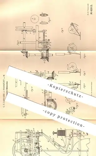 original Patent - C. S. Larrabee , Frankfurt , 1887 , Doppelsteppstich - Nähmaschine | Nähmaschinen , Nähen , Schneider