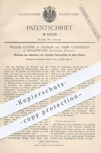 original Patent - William Cooper , Oldham | John Cordingley , Hollinwood , Lancaster England , 1887 , Kleister , Maler